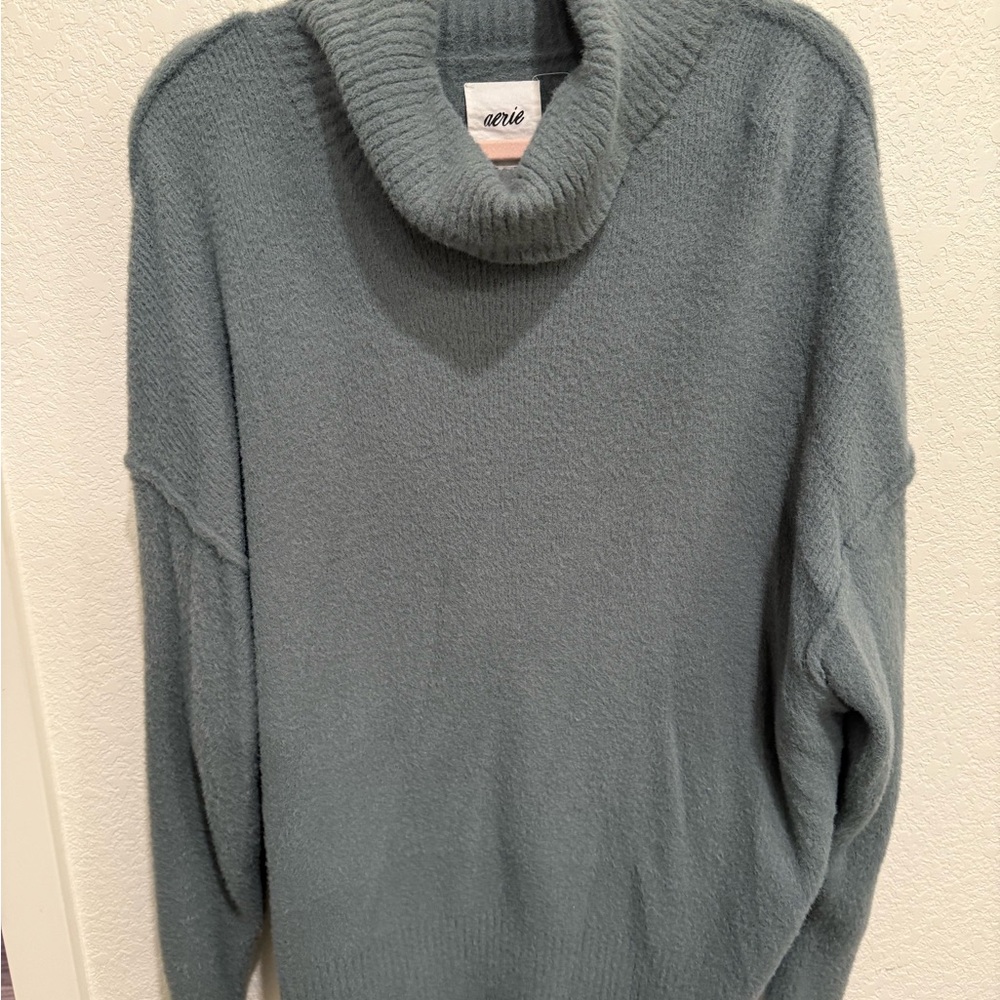 Aerie Soft Sage Green Turtleneck Sweater
